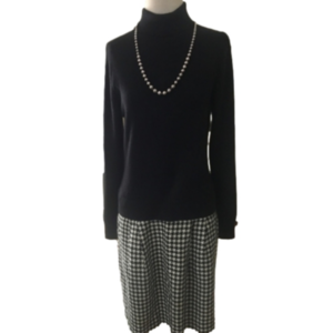 Talbots Petite Turtleneck Houndstooh Dress